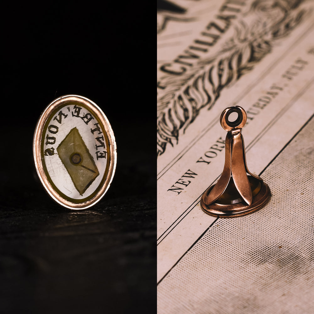 Georgian Entre Nous Letter Seal Fob Pendant