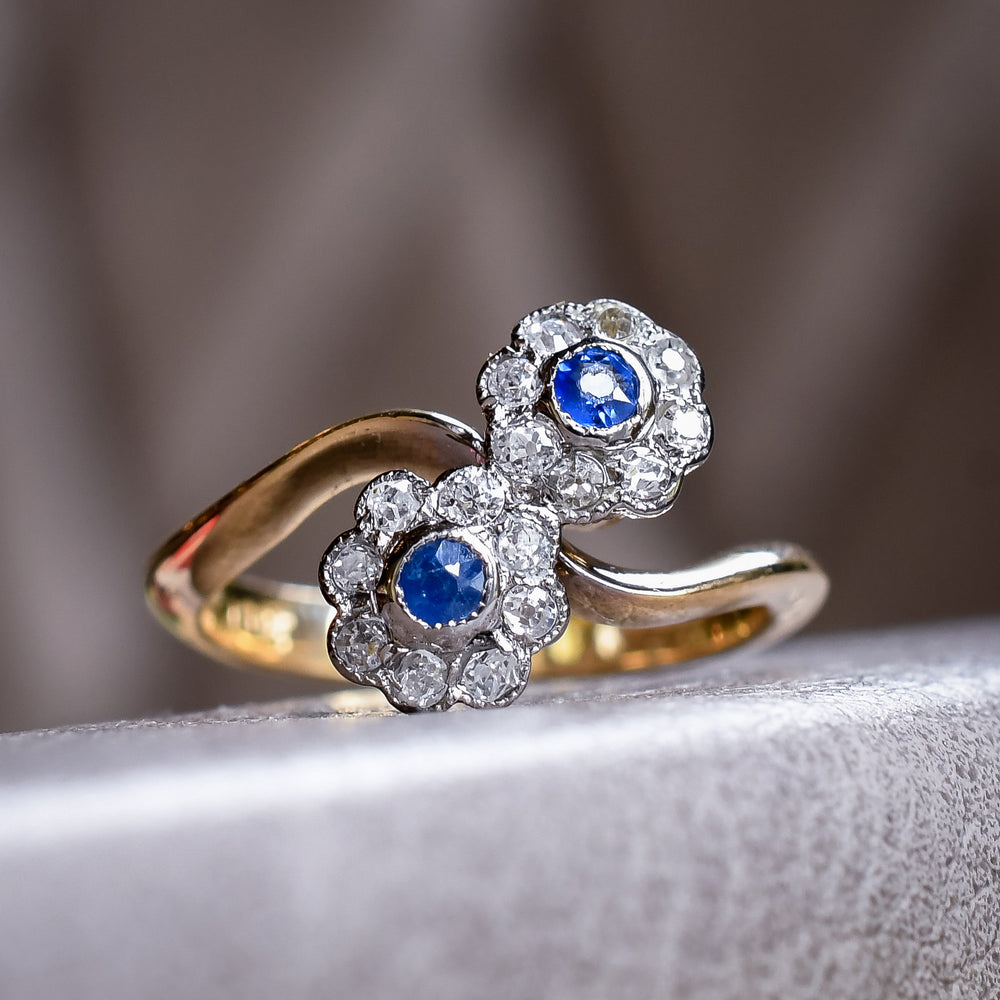 Edwardian Daisy Cluster Toi Et Moi Ring