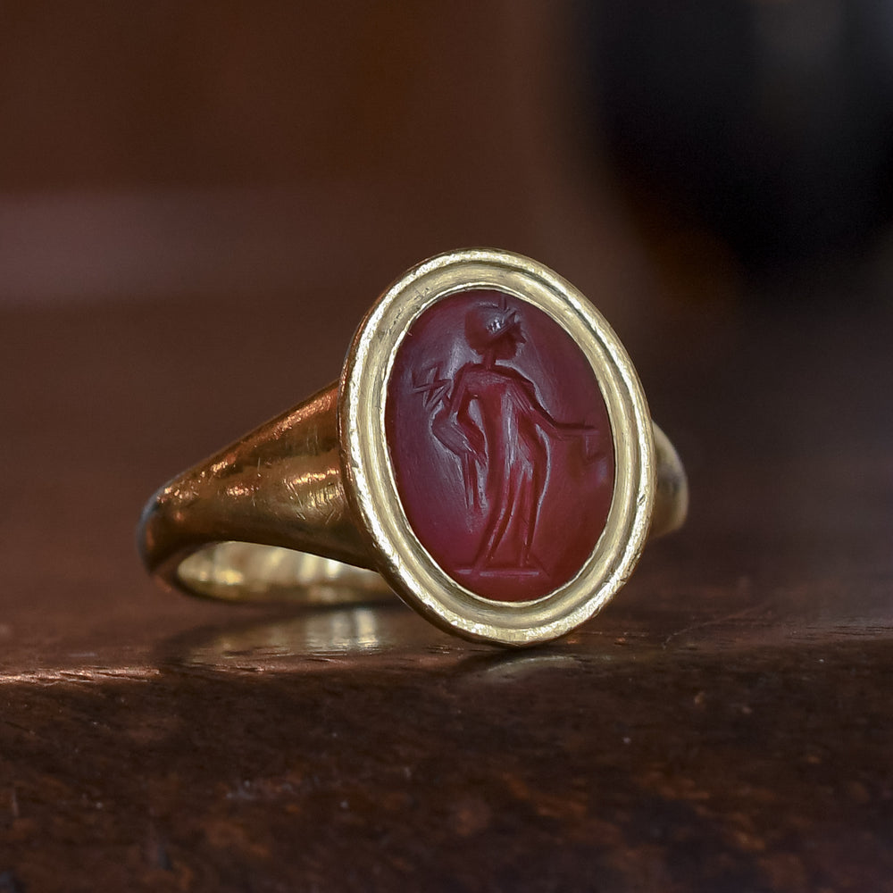 Roman Mercury Intaglio Signet Ring
