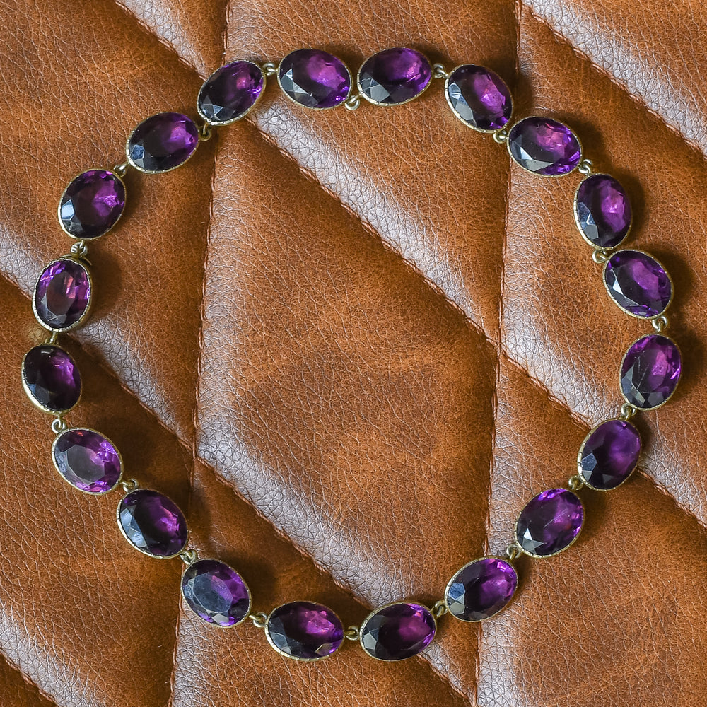 Georgian Amethyst Paste Rivière Necklace