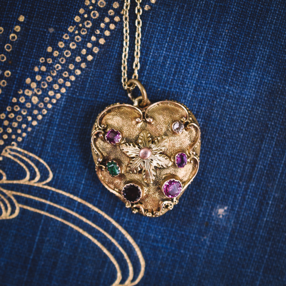 Georgian Regency Acrostic REGARD Heart Locket