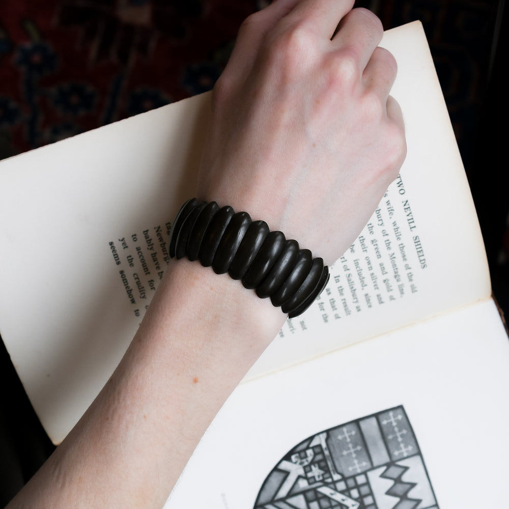 Victorian Vulcanite Panel Bracelet