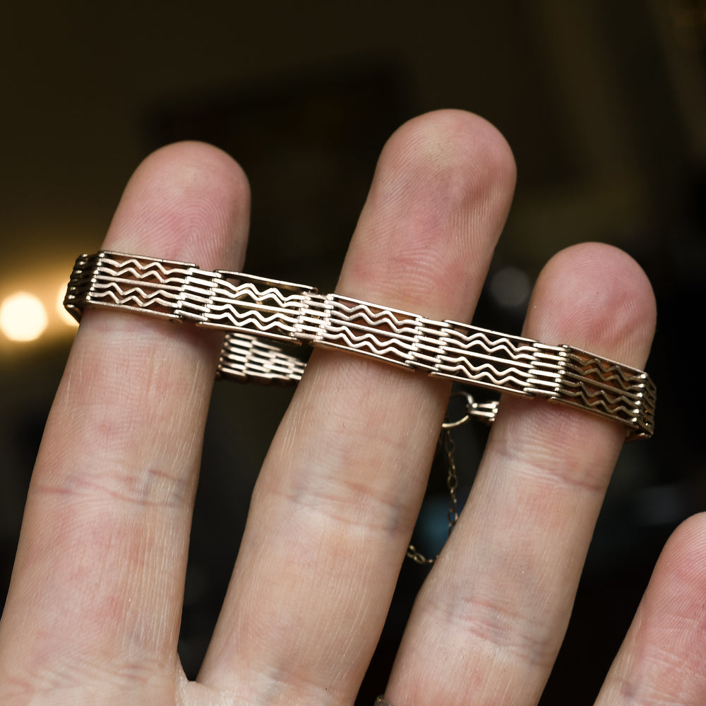 Edwardian Zig-Zag Gate Link Bracelet