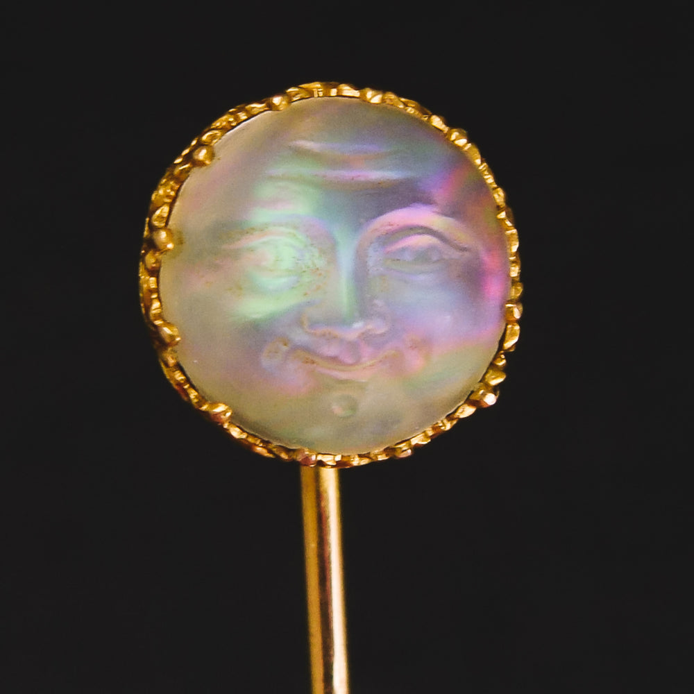 Victorian Man In The Moonstone Stick Pin
