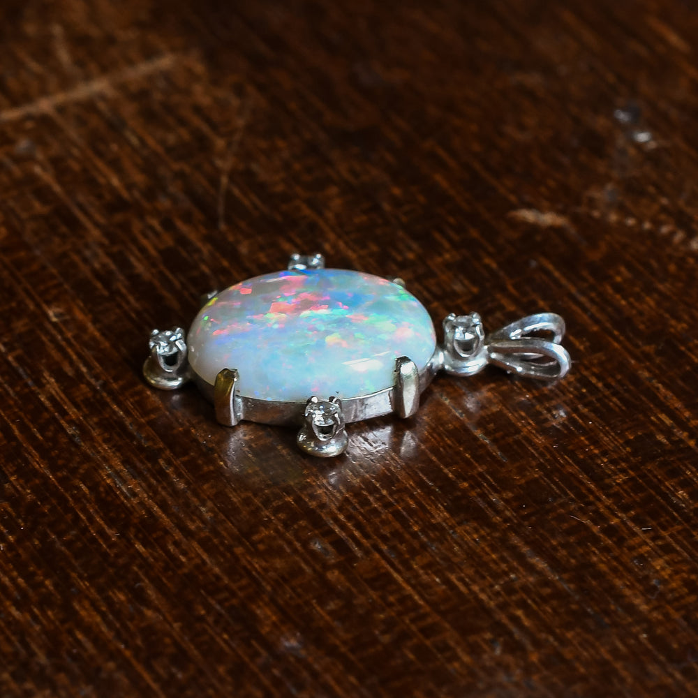 Art Deco Opal & Diamond Pendant
