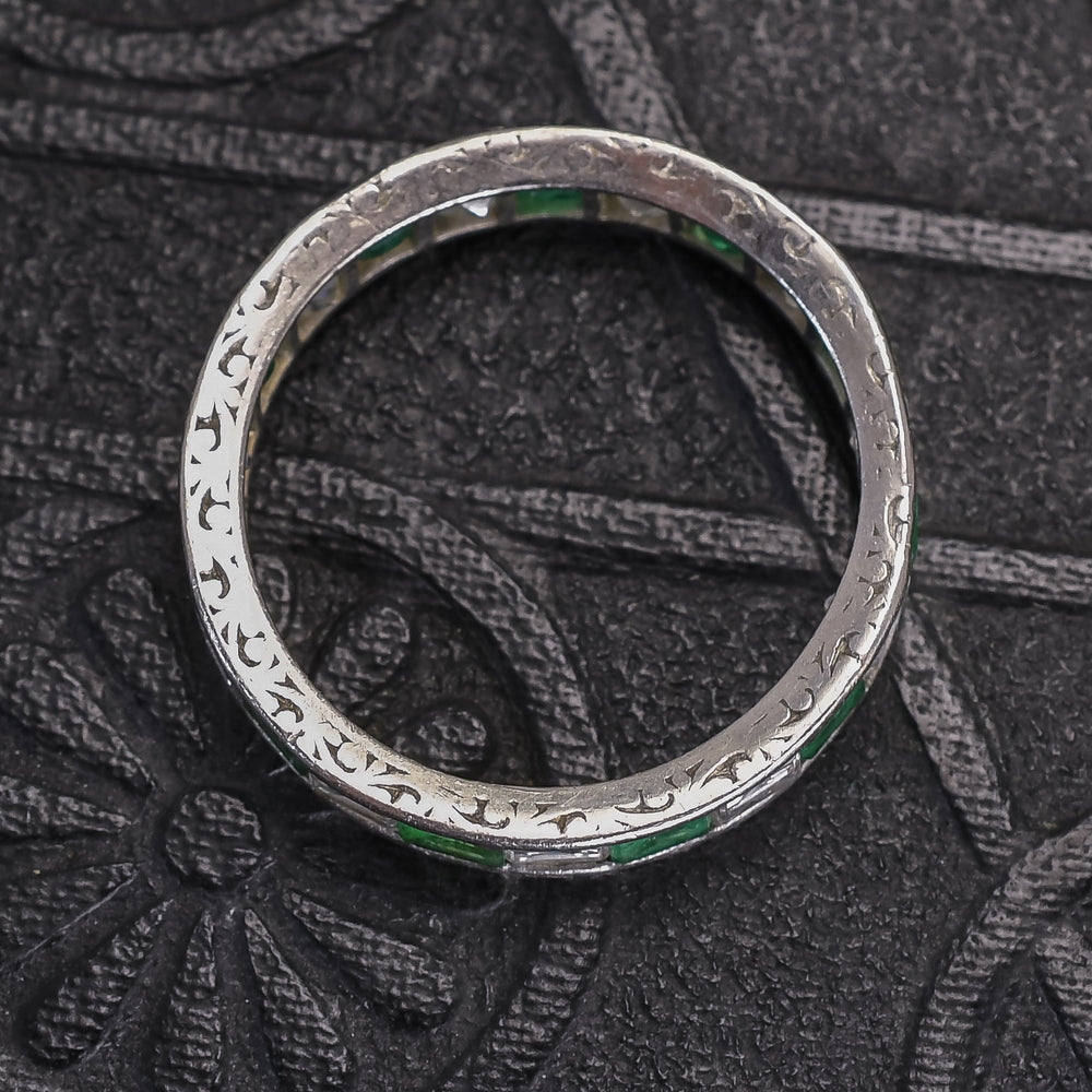 Art Deco Diamond & Emerald Full Eternity Ring