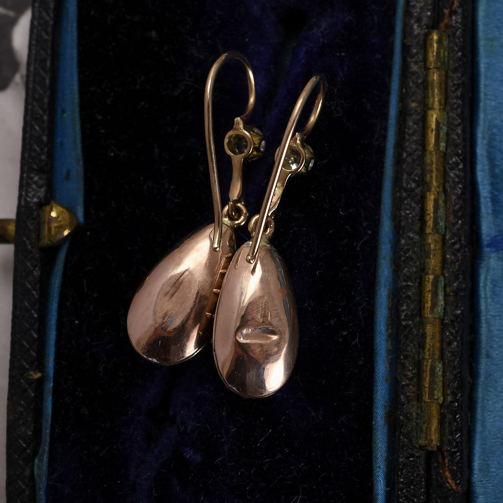 Georgian Imperial Topaz Paste Teardrop Earrings