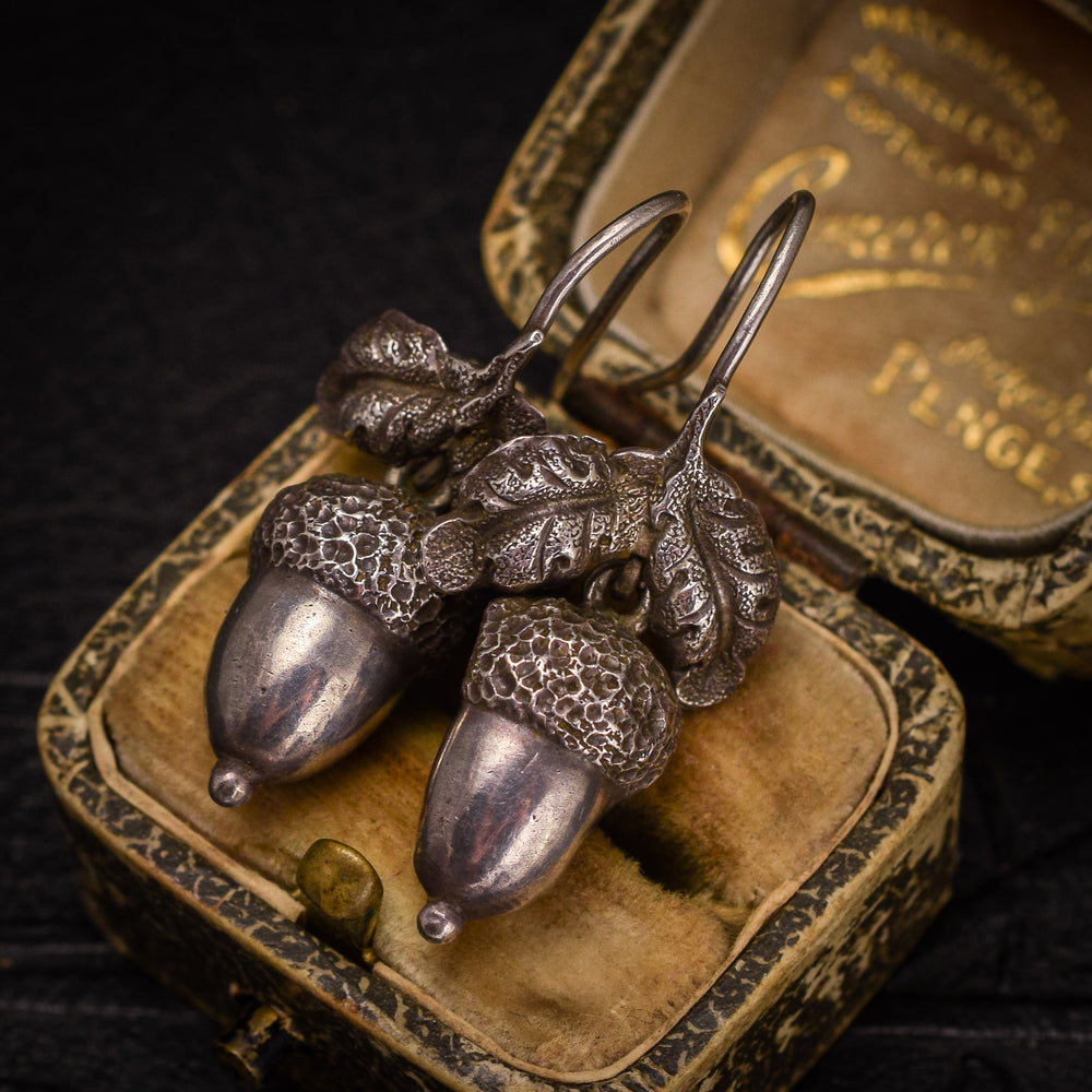 Victorian Acorn & Oak Leaf Earrings