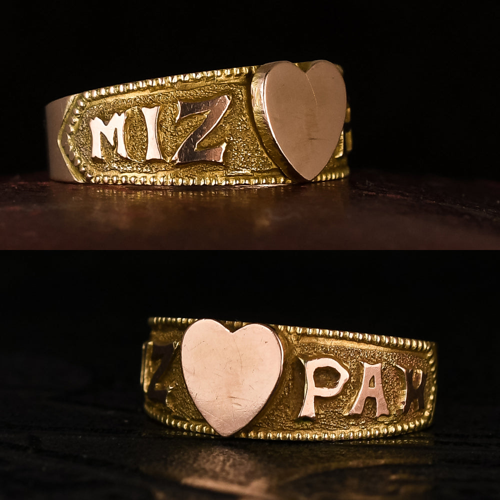 Victorian MIZPAH Heart Ring