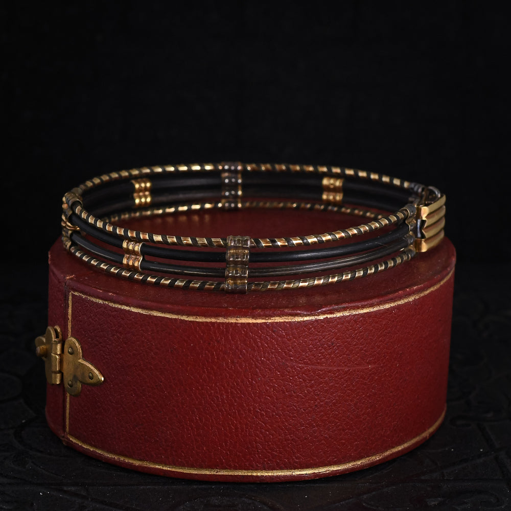 Victorian Gold & Elephant Hair Bangle