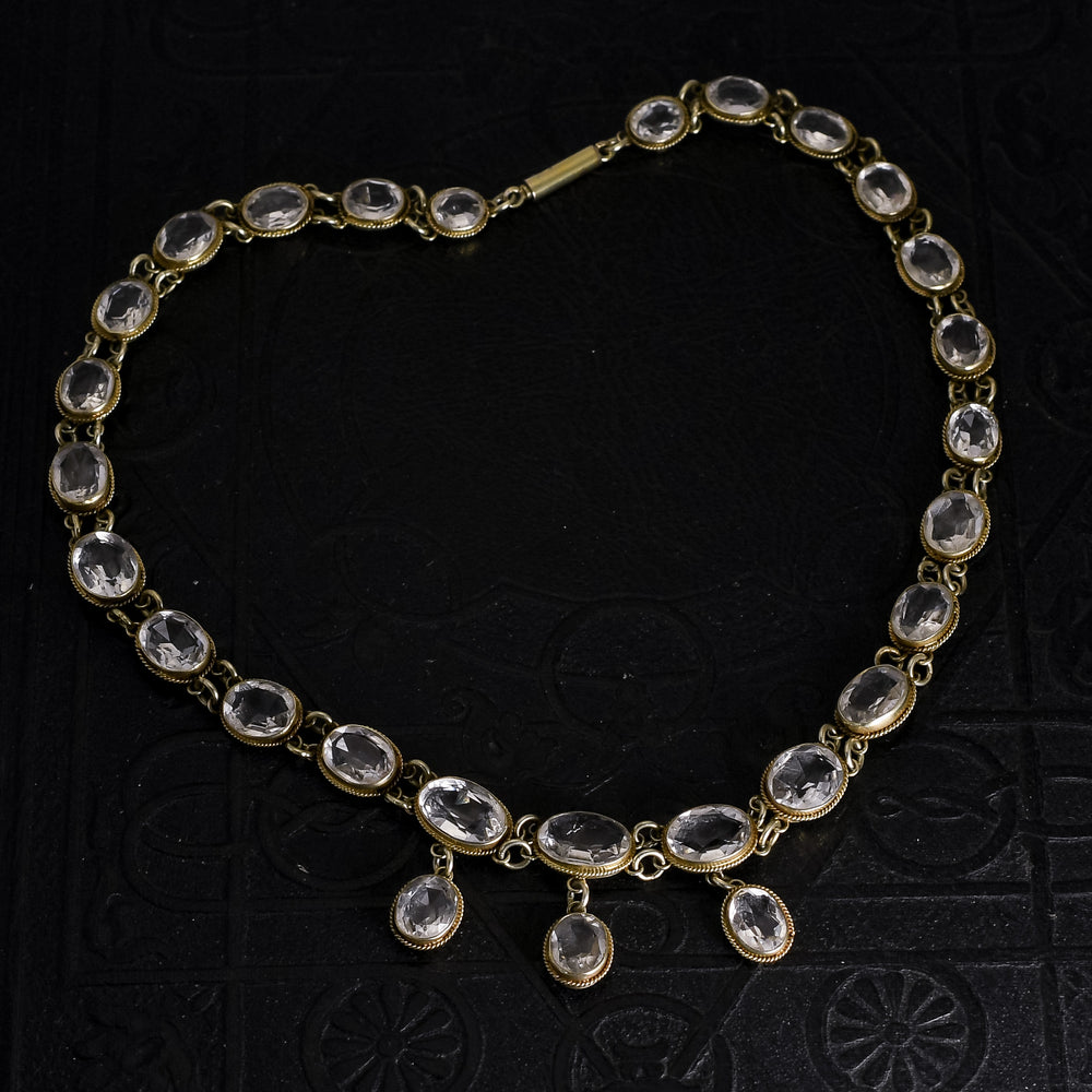 Arts & Crafts Rock Crystal Rivière Necklace