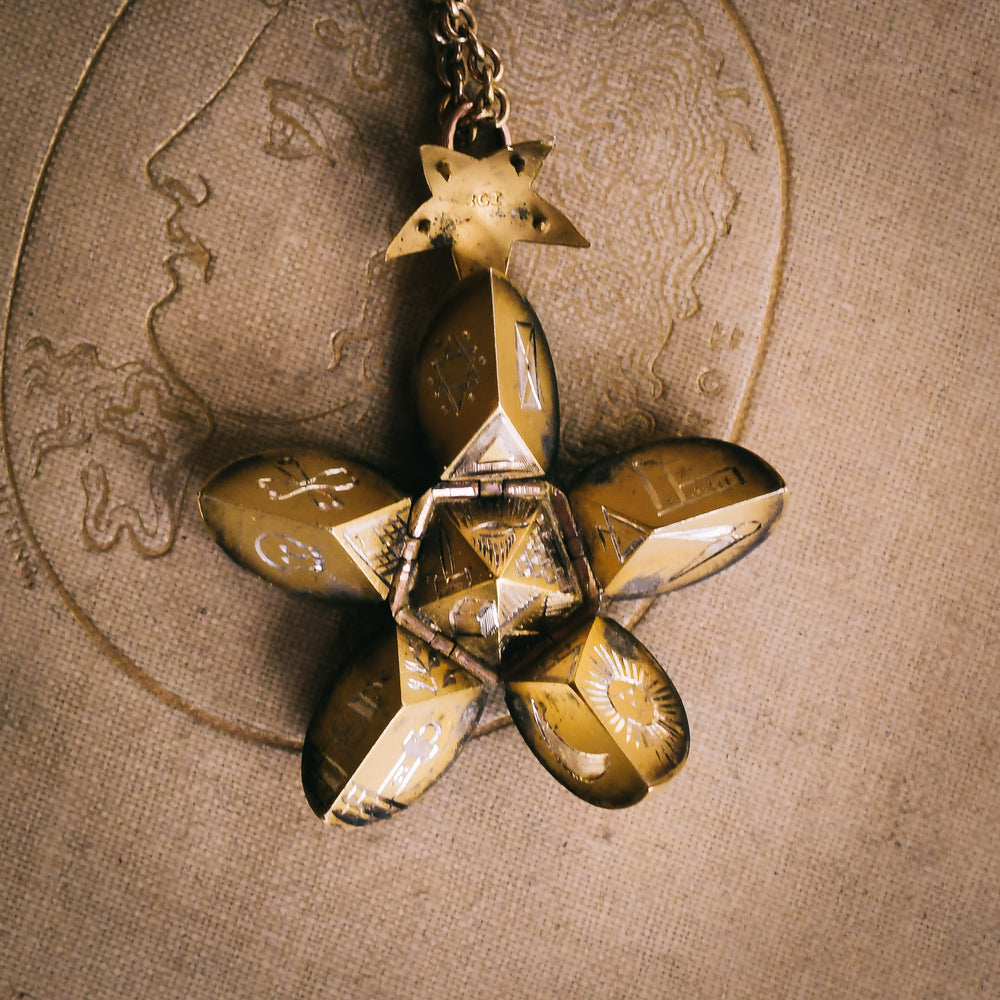 Victorian Masonic Star Orb Pendant
