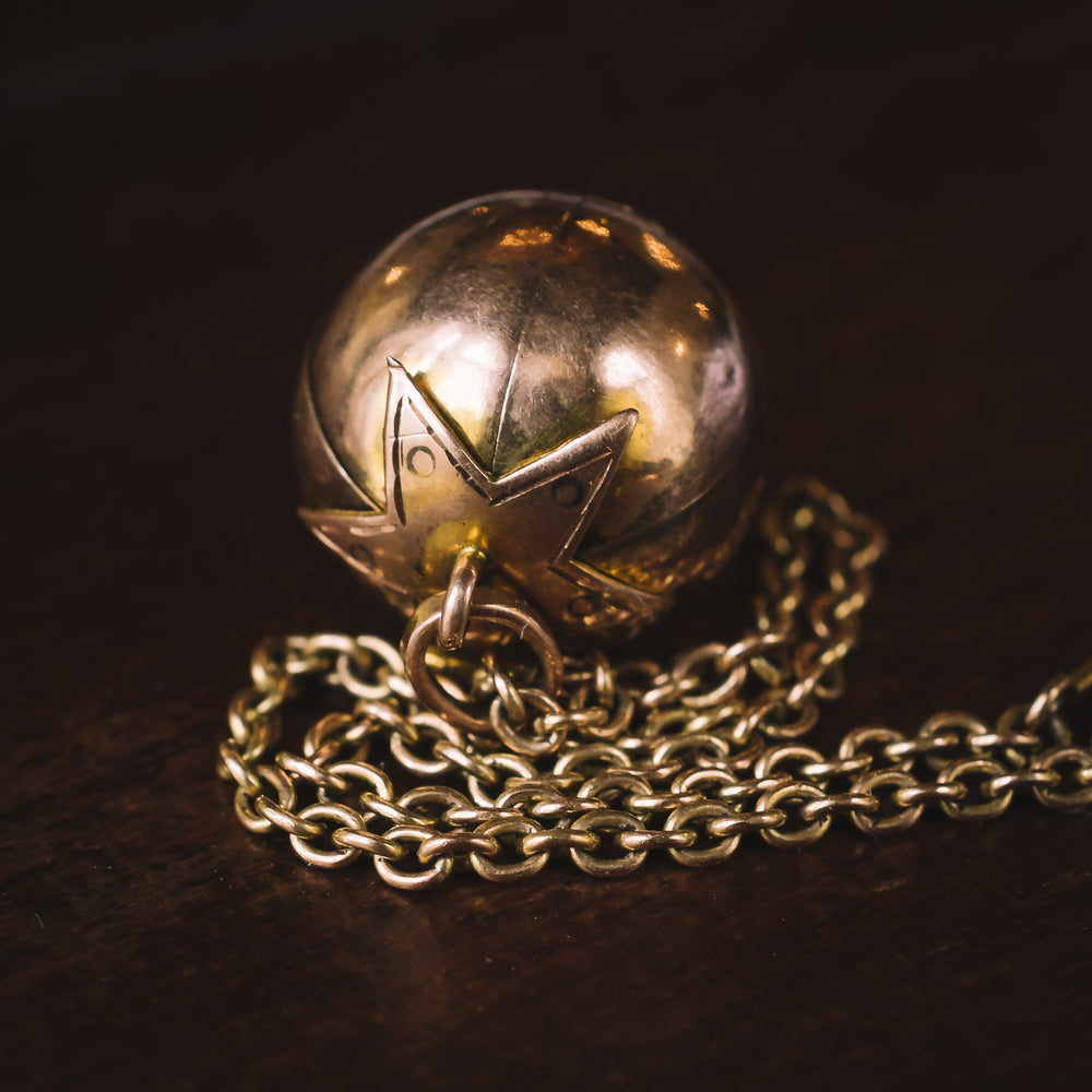 Victorian Masonic Star Orb Pendant