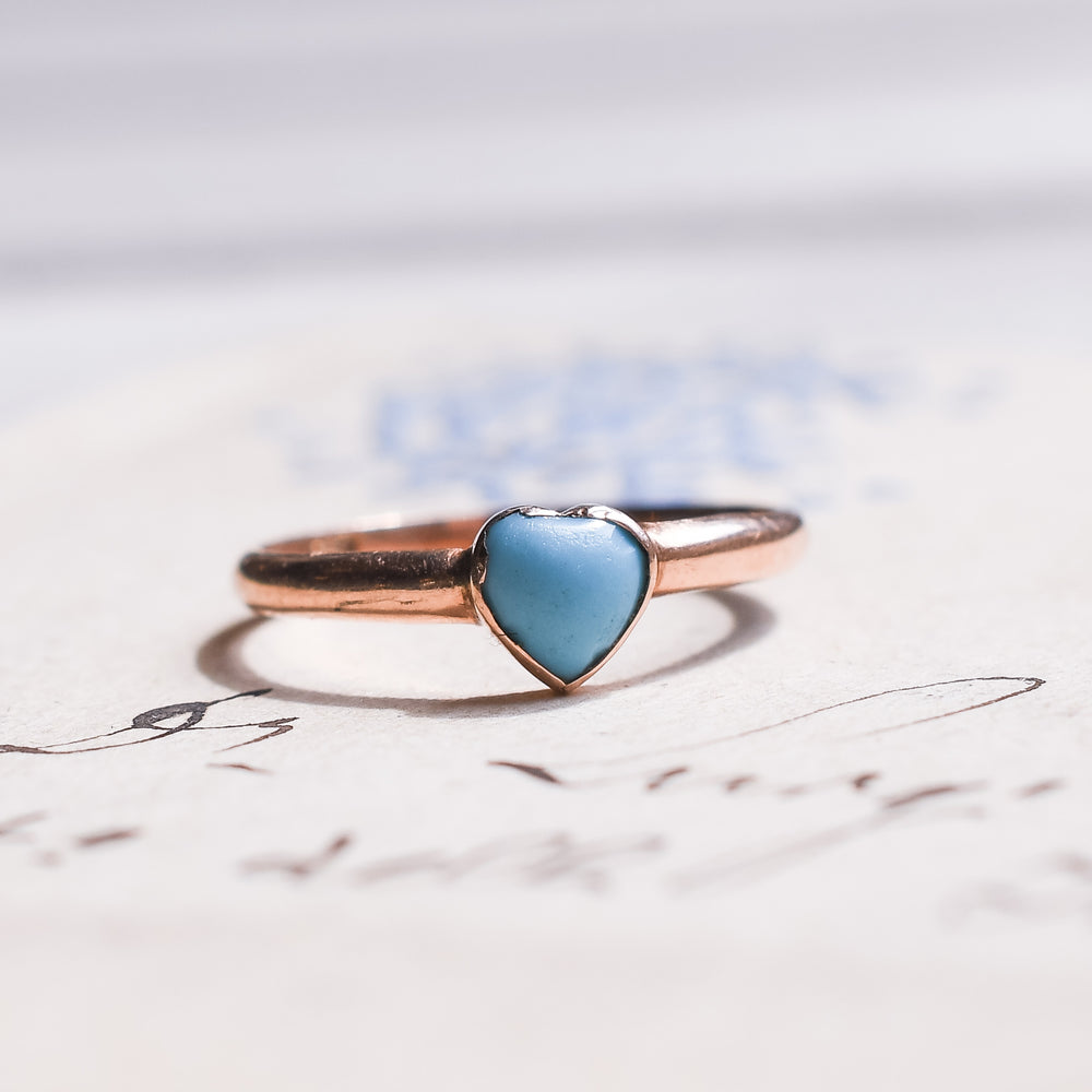 Victorian Turquoise Heart Ring