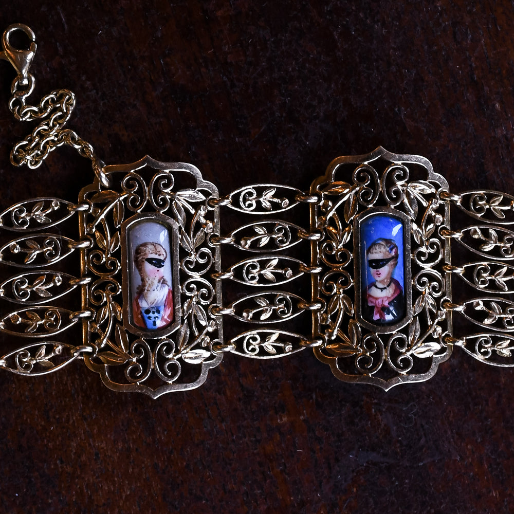 Early Victorian French Masquerade Bracelet