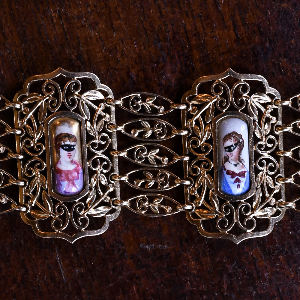 Early Victorian French Masquerade Bracelet