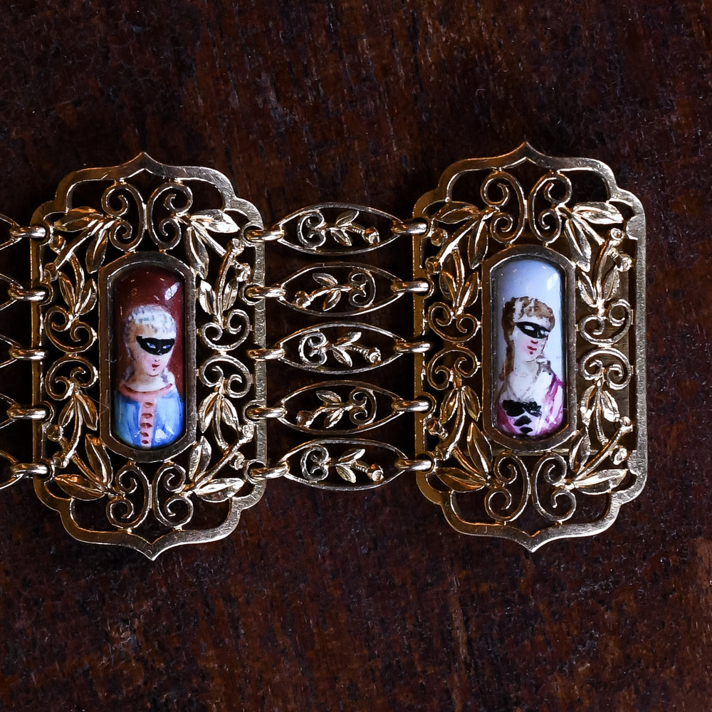 Early Victorian French Masquerade Bracelet