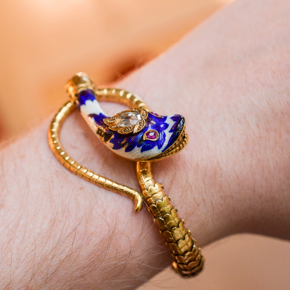 Imperial Russian Diamond Snake Bracelet