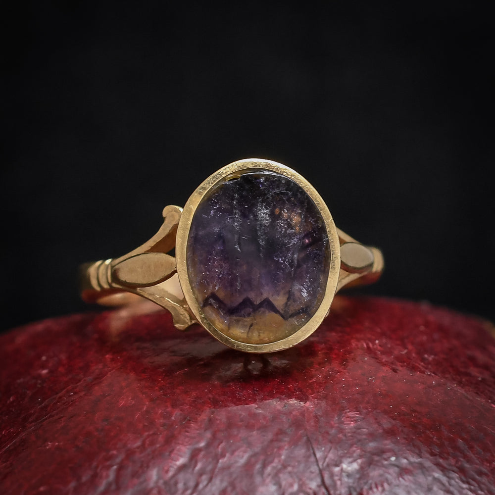Vintage Derbyshire Blue John Cabochon Ring
