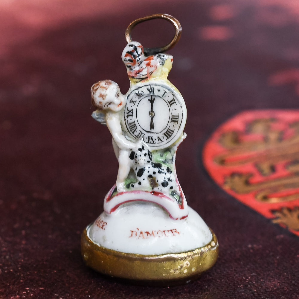 Georgian Love Takes Time Derby-Chelsea Seal Fob Pendant