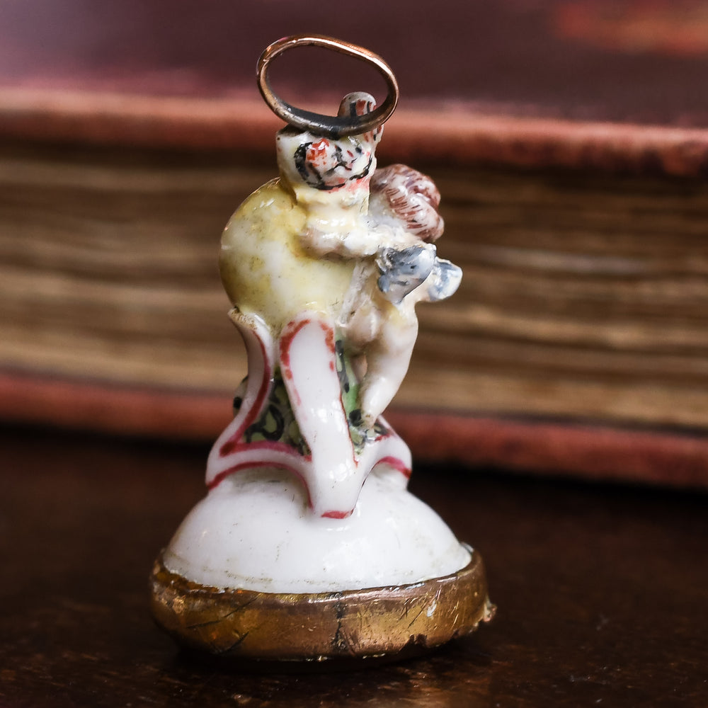 Georgian Love Takes Time Derby-Chelsea Seal Fob Pendant