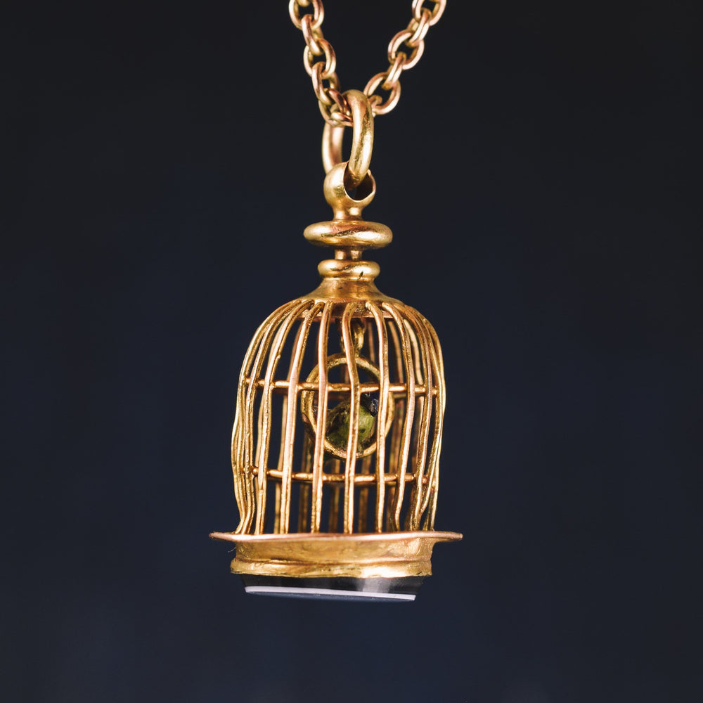 Georgian Bird Cage Seal Pendant
