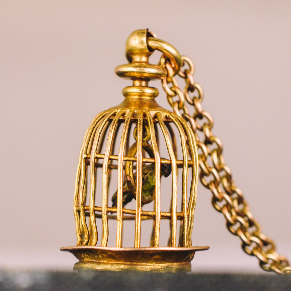 Georgian Bird Cage Seal Pendant