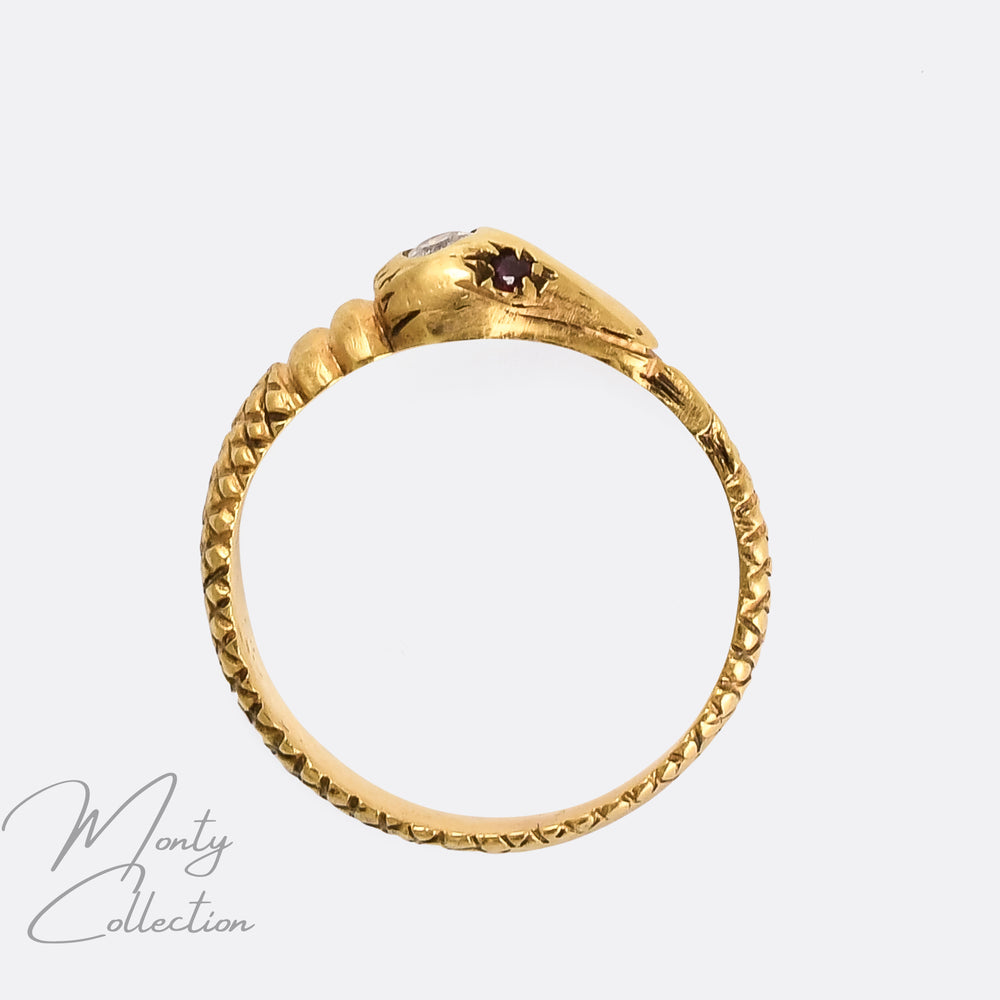 Edwardian Diamond Ouroboros Ring