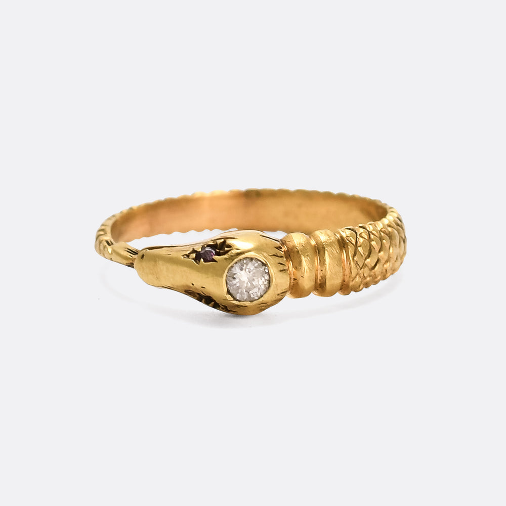 Edwardian Diamond Ouroboros Ring
