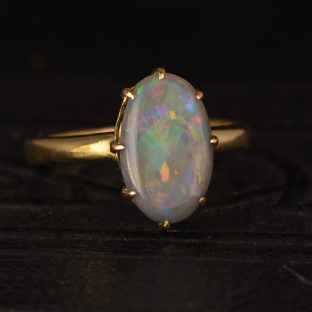 Art Deco Black Opal Solitaire Ring