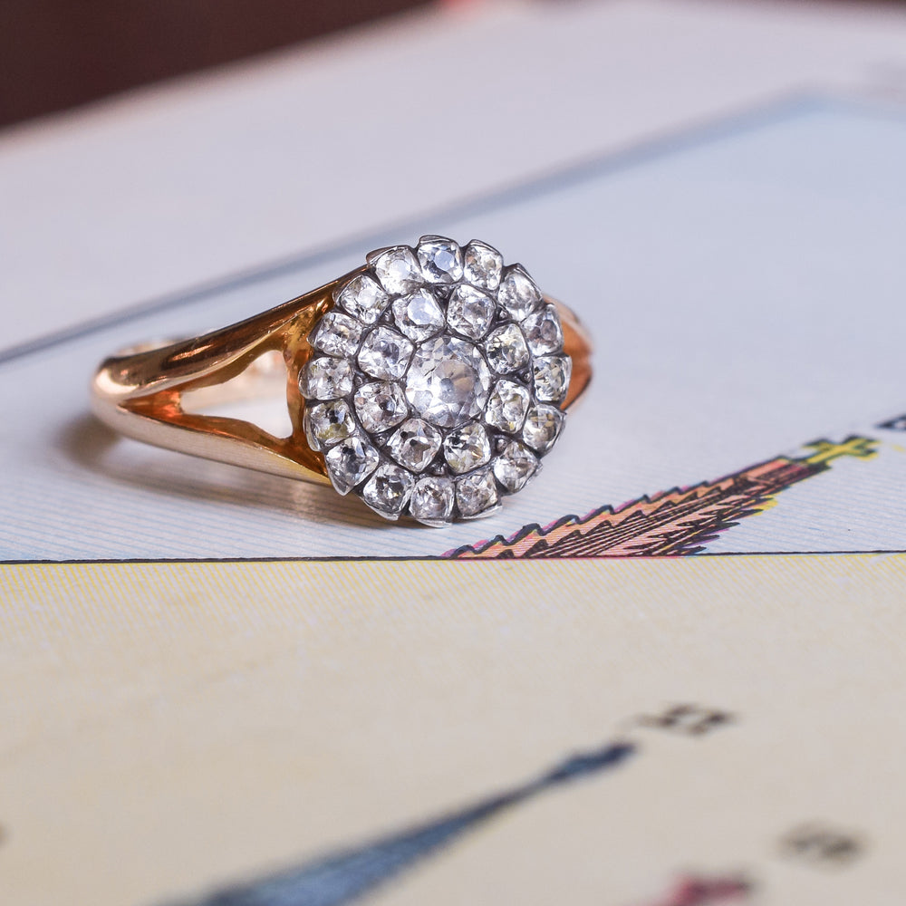 Georgian White Paste Cluster Ring