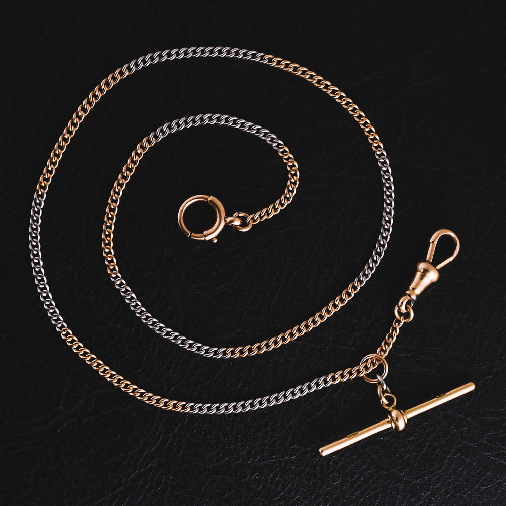 Art Deco 18k Gold & Platinum Curb Link Necklace