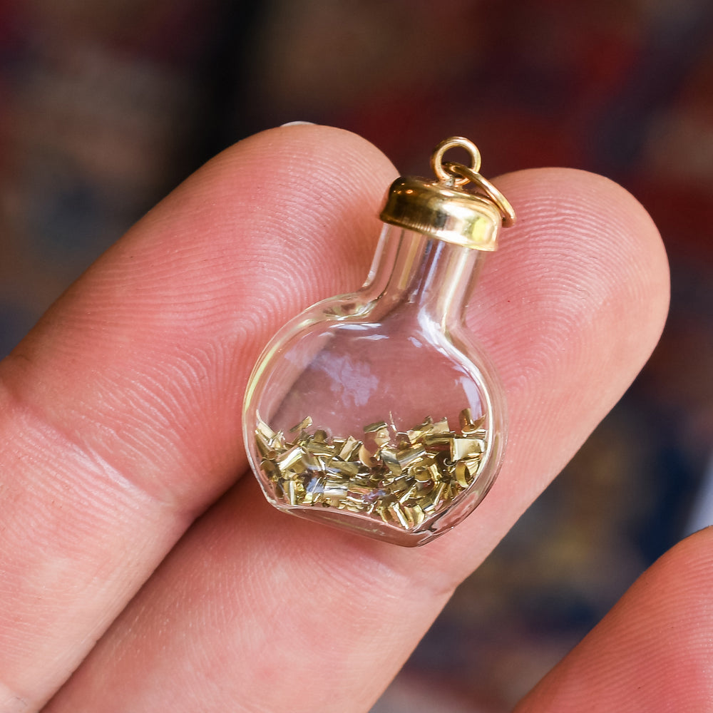 1950s Bottle of Gold Dust Pendant