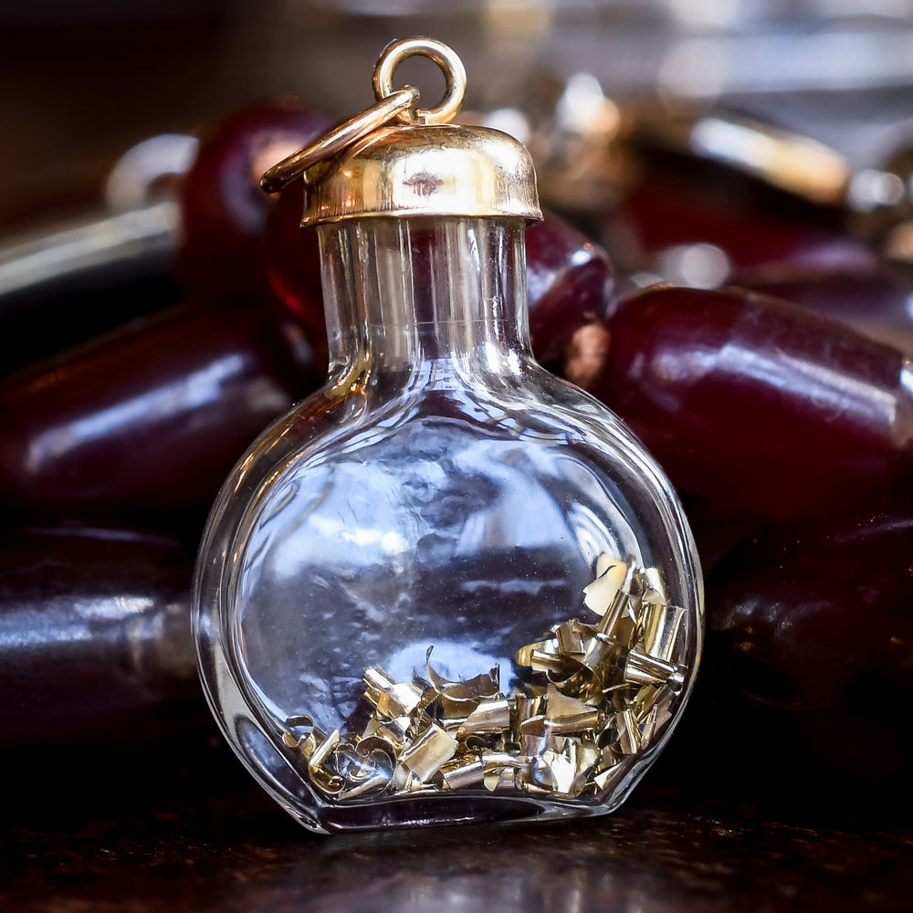 1950s Bottle of Gold Dust Pendant