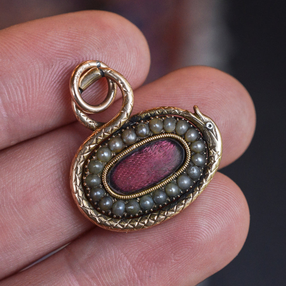 Georgian Ouroboros Snake Locket