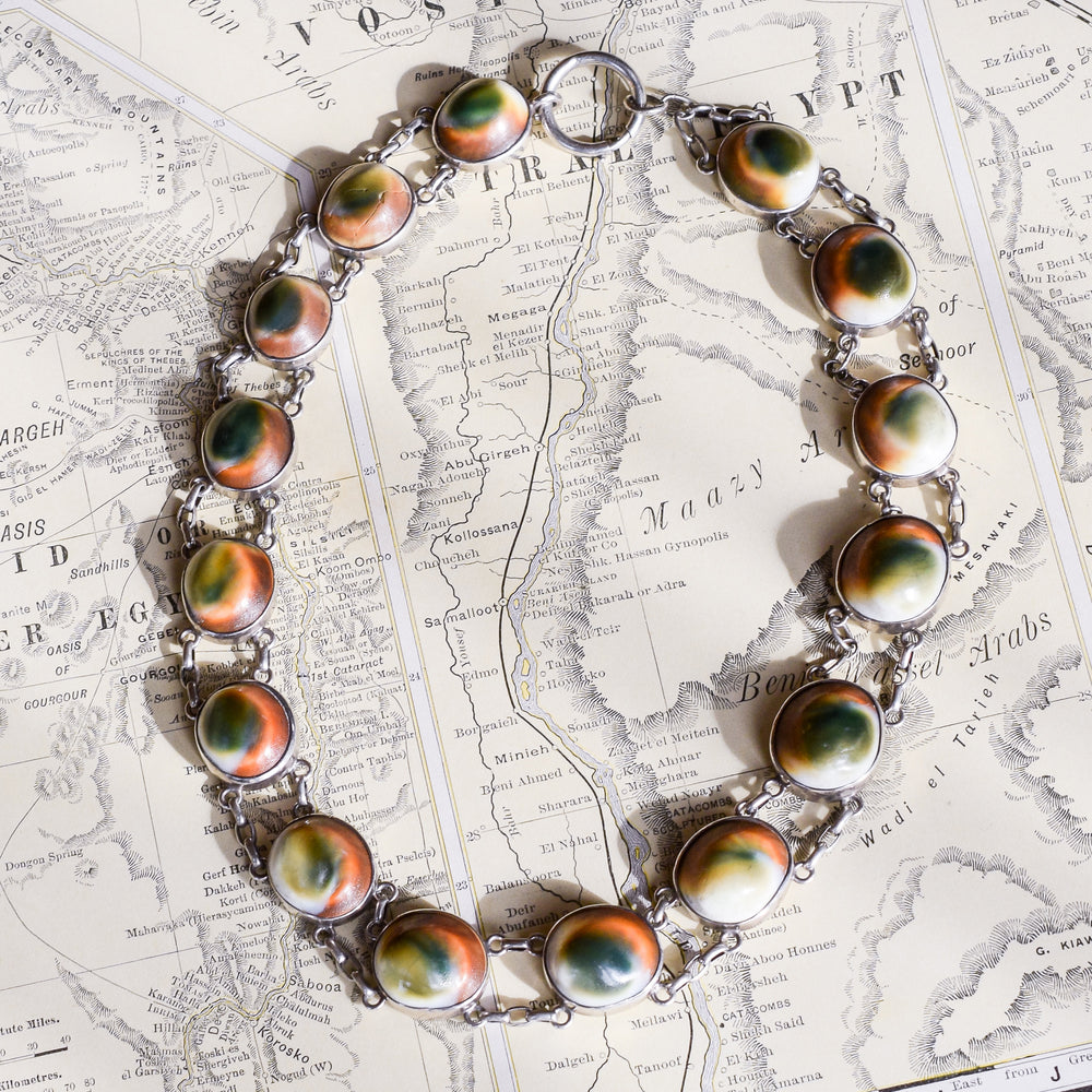 Victorian Cat's Eye Operculum Riviere Neckalce