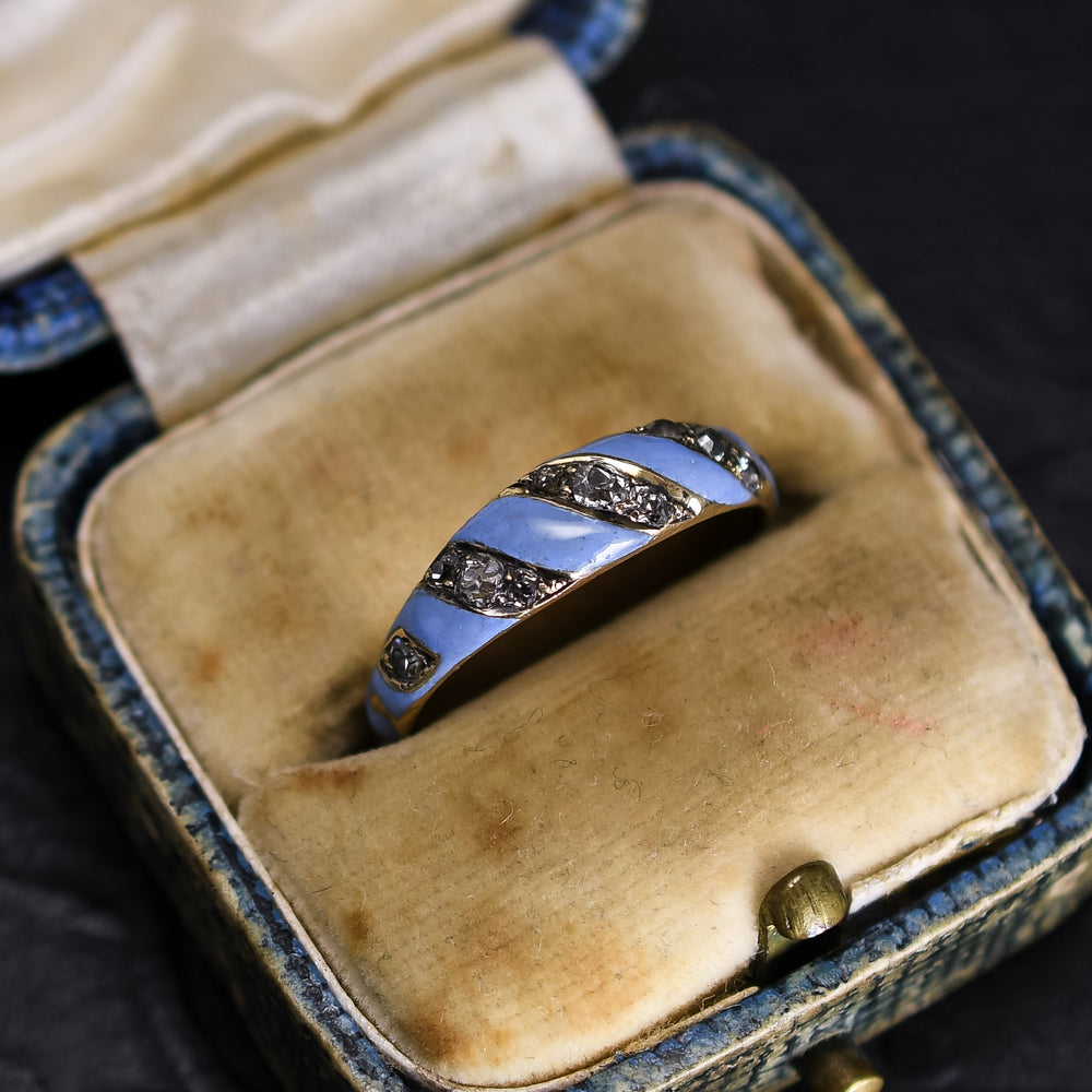 Victorian Diamond & Enamel Ring