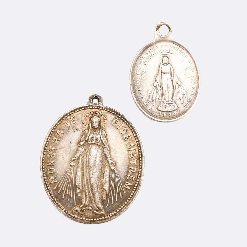 Two Georgian Silver Miraculous Medals