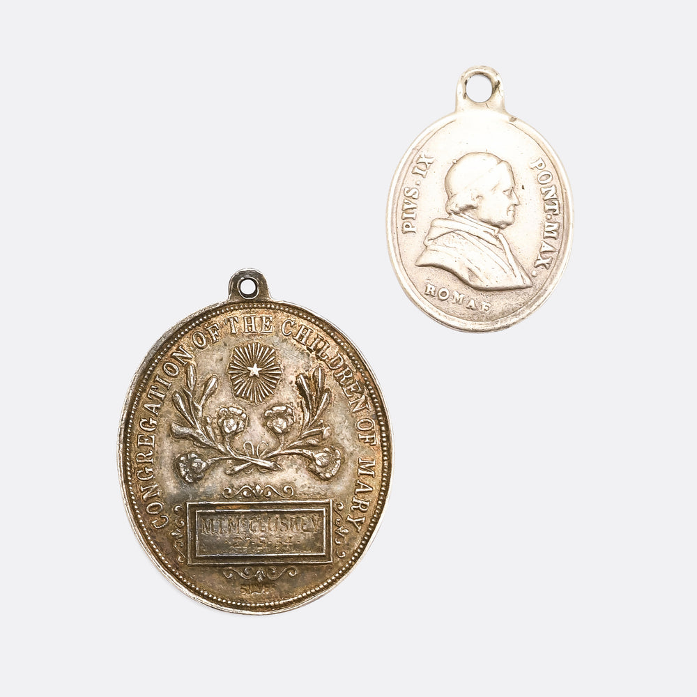 Two Georgian Silver Miraculous Medals