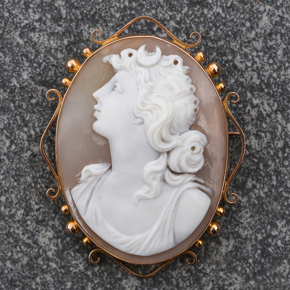 Early Victorian Artemis Cameo Brooch