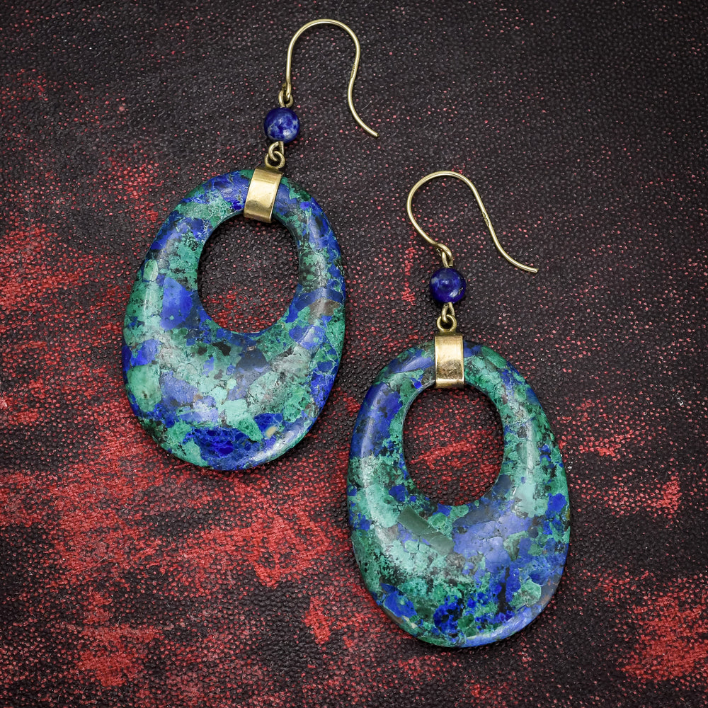 Art Deco Chrysocolla Earrings