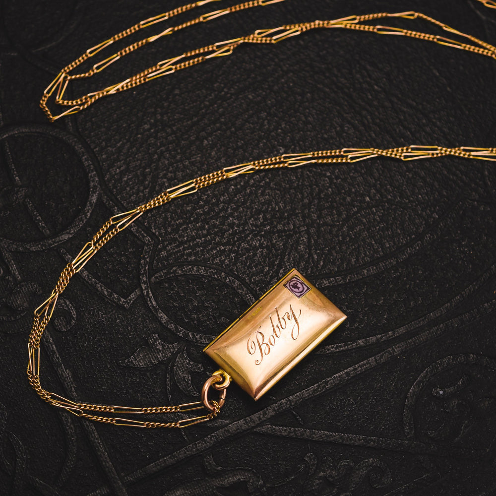 Victorian Gold Love Letter & Envelope Locket