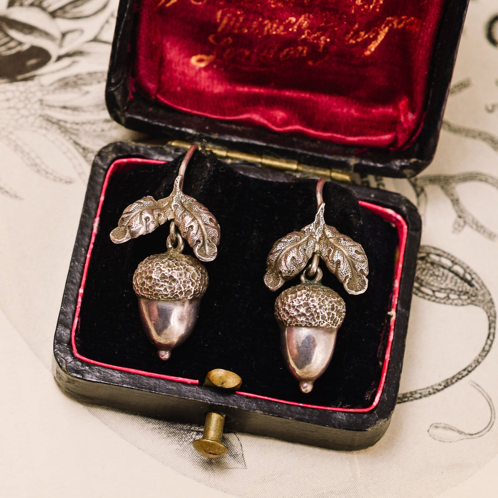 Victorian Acorn & Oak Leaf Earrings