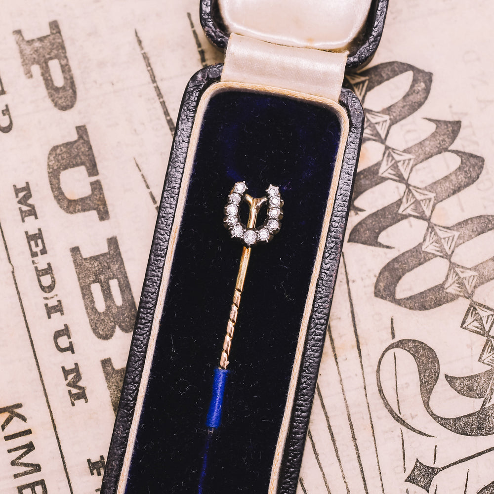 Victorian OMC Diamond Horseshoe Stick Pin