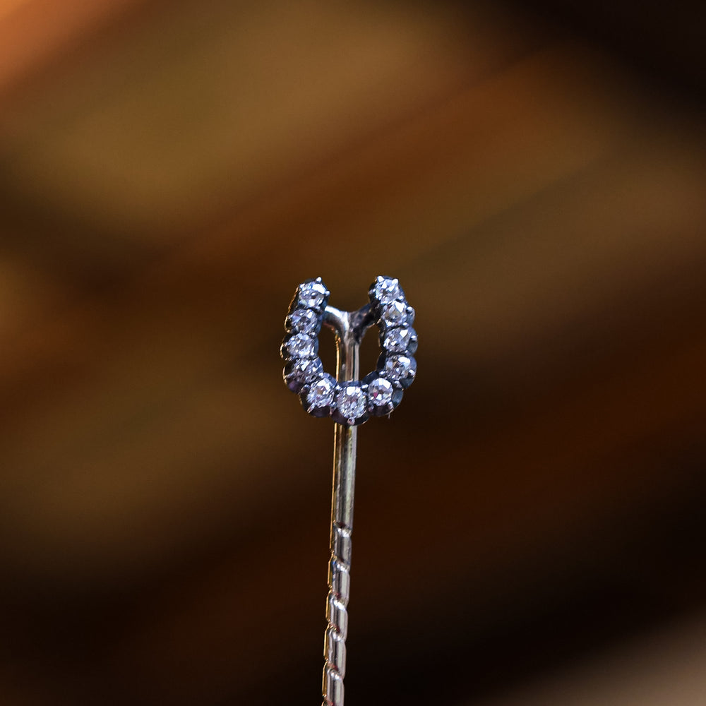 Victorian OMC Diamond Horseshoe Stick Pin