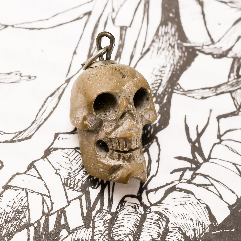 Grand Tour Vesuvius Lava Skull Pendant