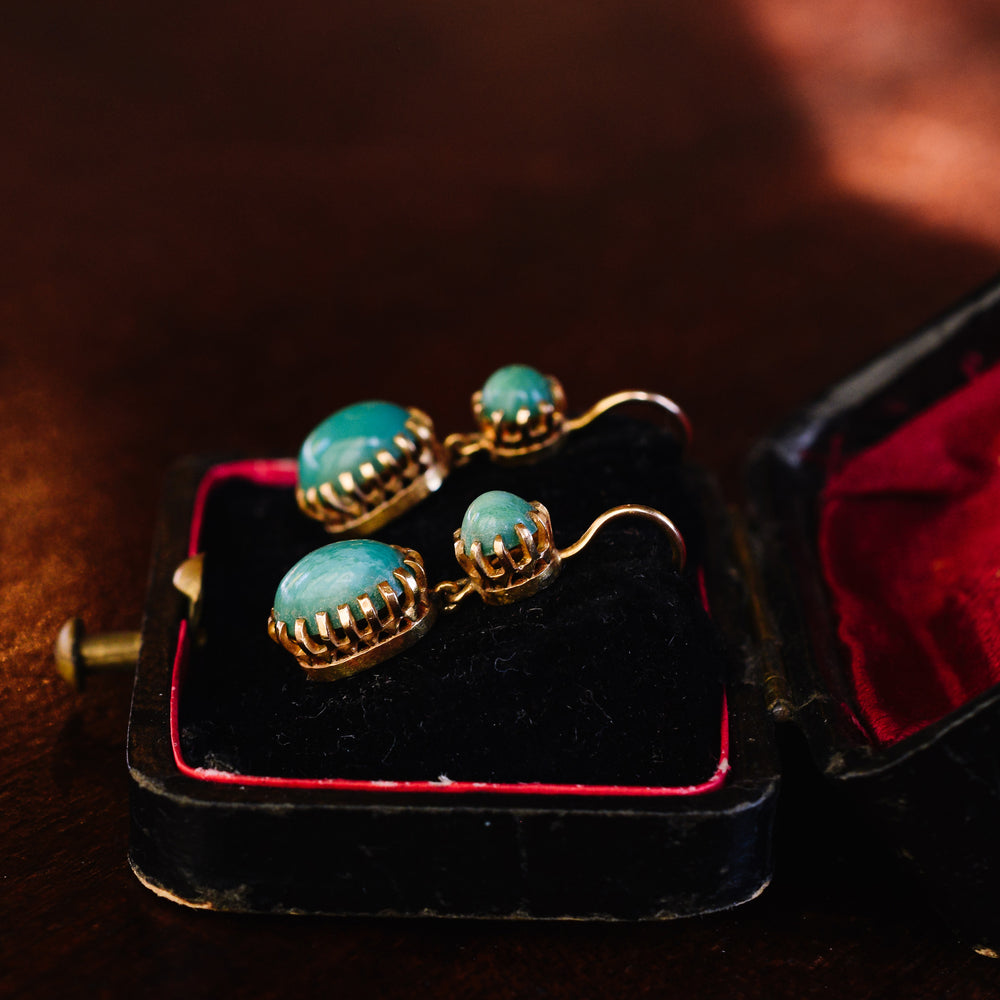 Late Victorian Turquoise Earrings