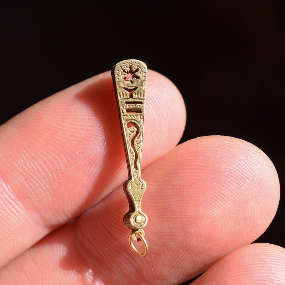 Early Victorian Gold Fan Pendant