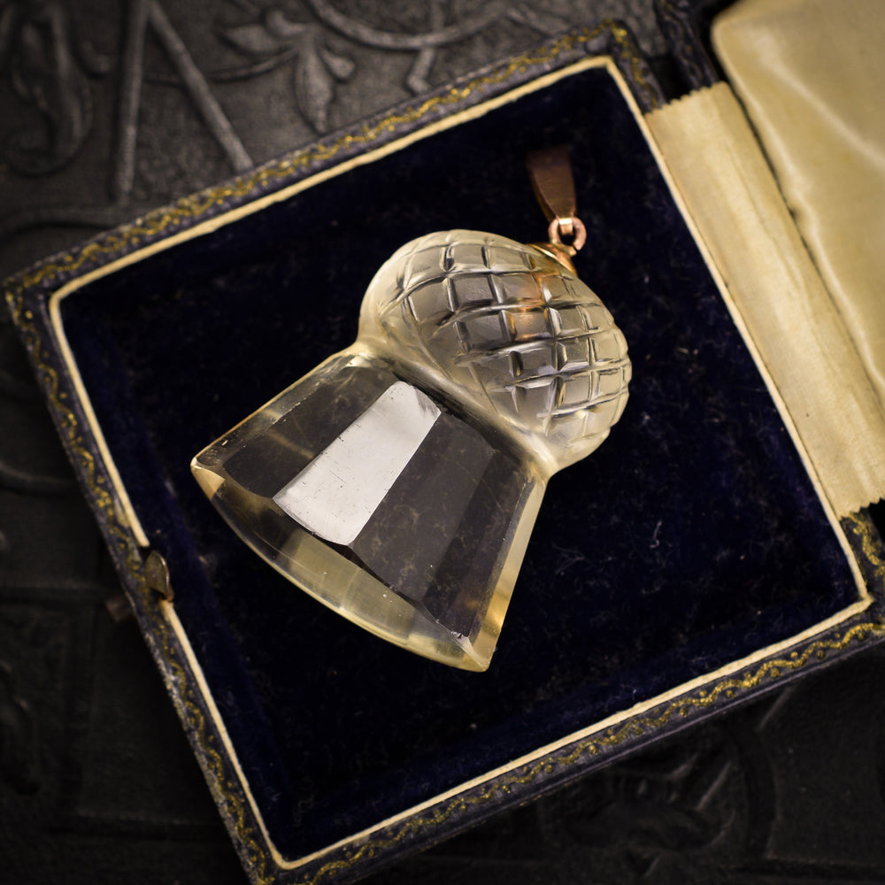 Victorian Citrine Scottish Thistle Pendant