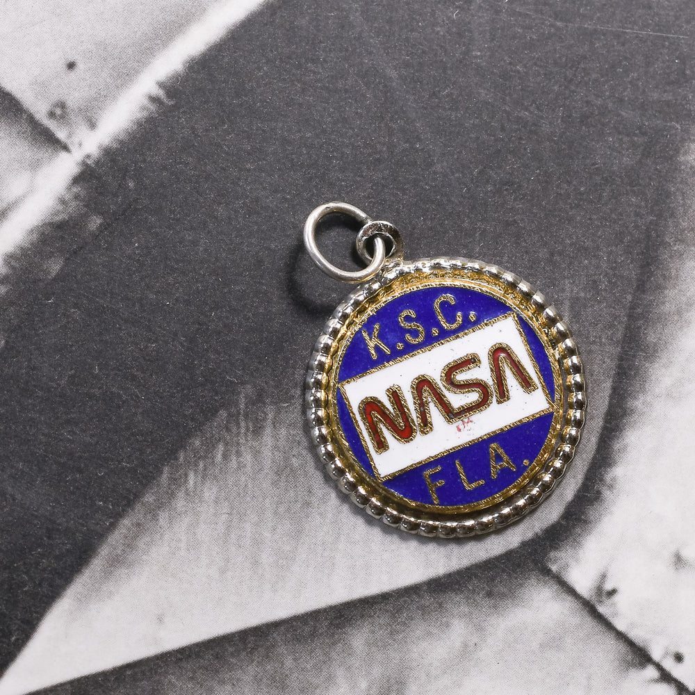 Vintage Enamel NASA Pendant